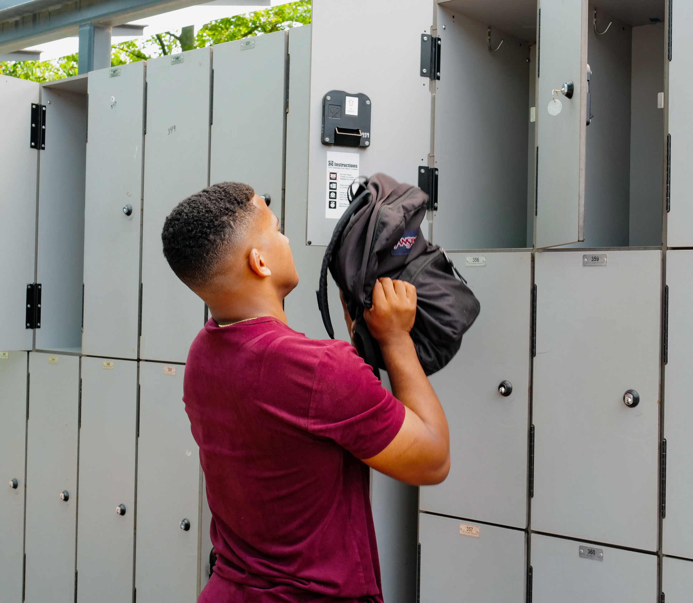 Man at lockers